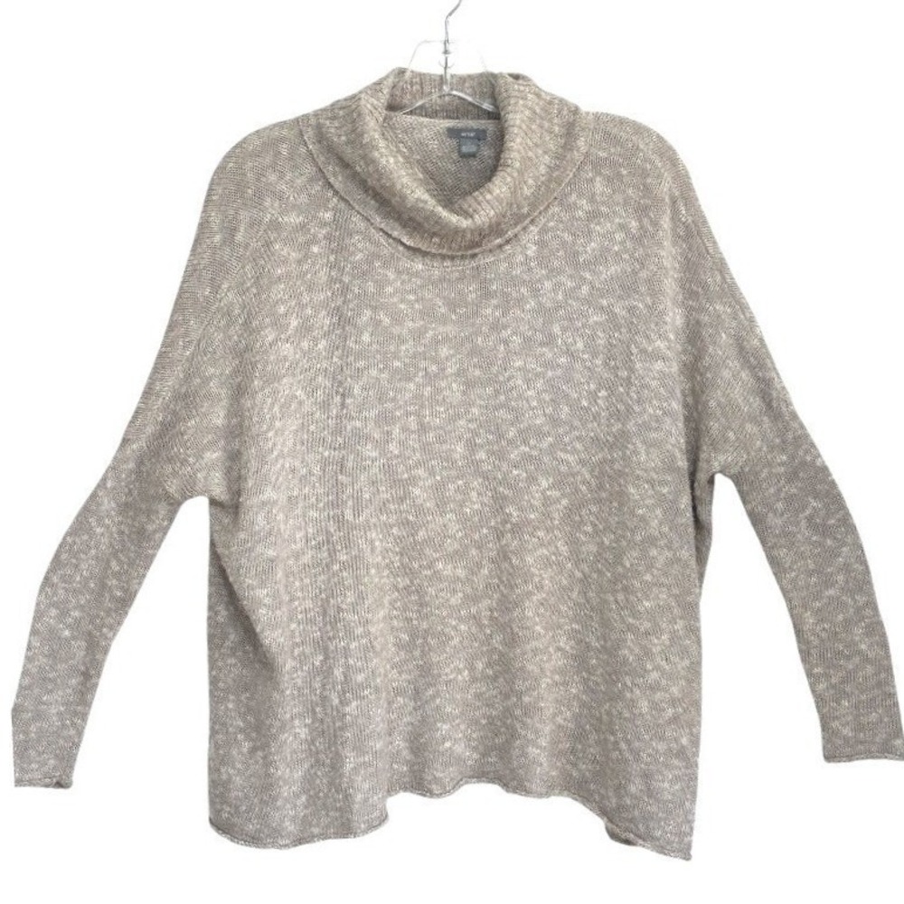 Aerie Sweater Women Oatmeal Marl Cowl Neck Open Tulip Back Cozy Oversized Fall S